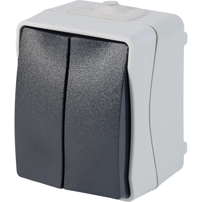 Sériový spínač do vlhkého prostředí IP44, šedý