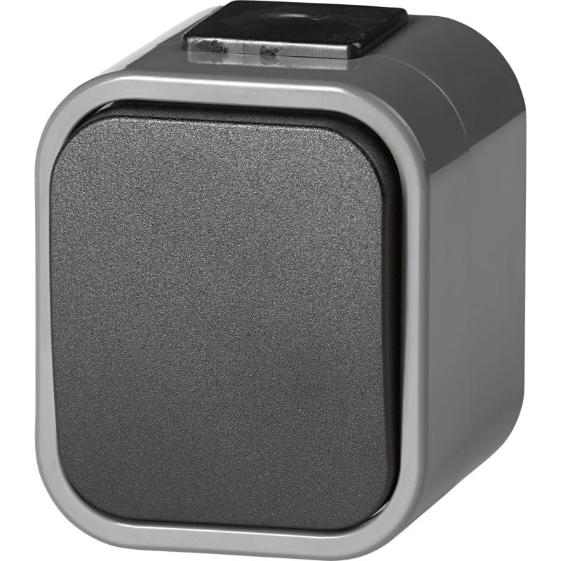 Vypínač/přepínač do vlhkého prostředí IP54 šedý