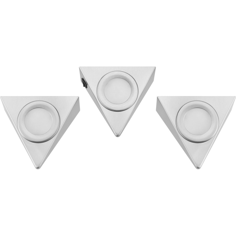 LED bodové podhledové svítidlo, 3 W, 150 lm, stříbrné, 3 ks, 4 x 12 x 12 cm