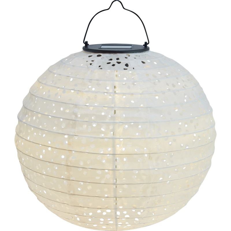 Dekorativní solární závěsné LED svítidlo Pellaro, IP44, bílá, pr. 25 x 25 cm