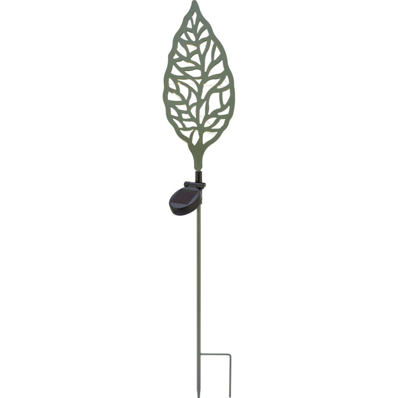 Dekorativní solární LED svítidlo zápich list, IP44, khaki, 77 cm