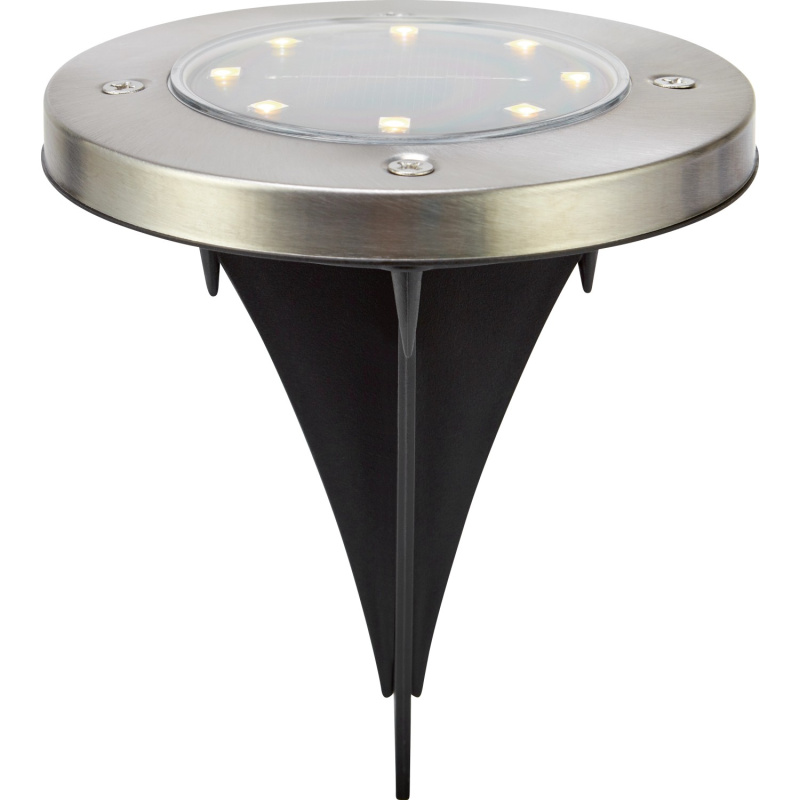 Solární zápustné LED svítidlo do země Faenza, IP44, pr. 11,5 cm, 3 ks