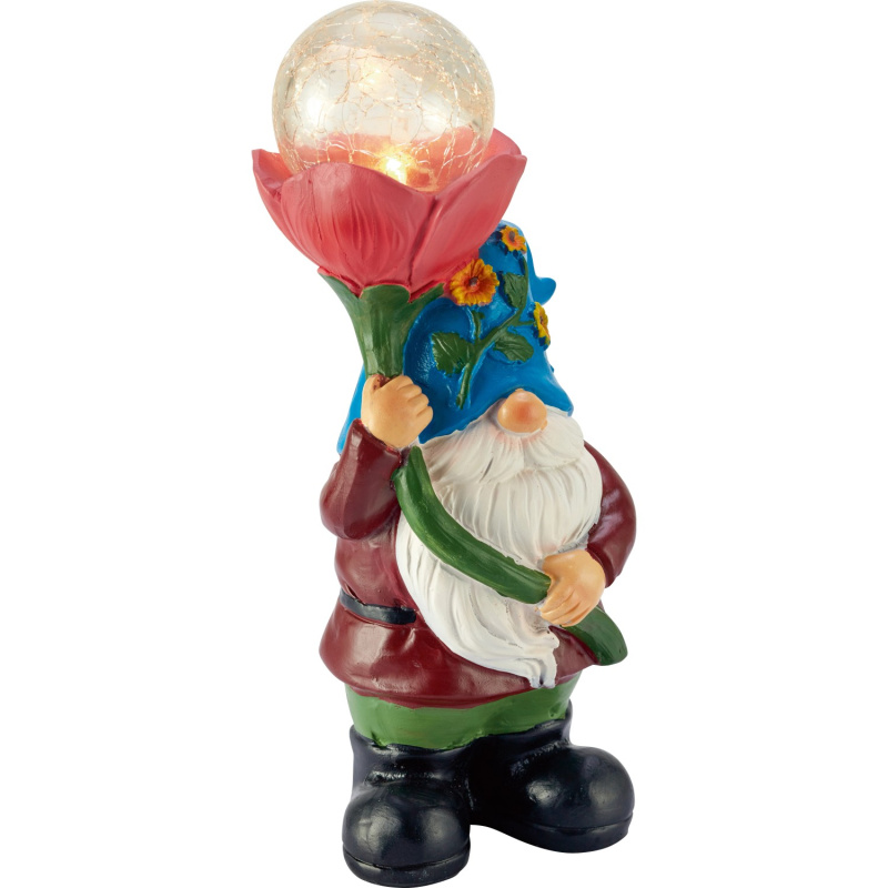 OBI LED Solární dekorativní lampa trpaslík, červený 10 x 8,5 x 24 cm