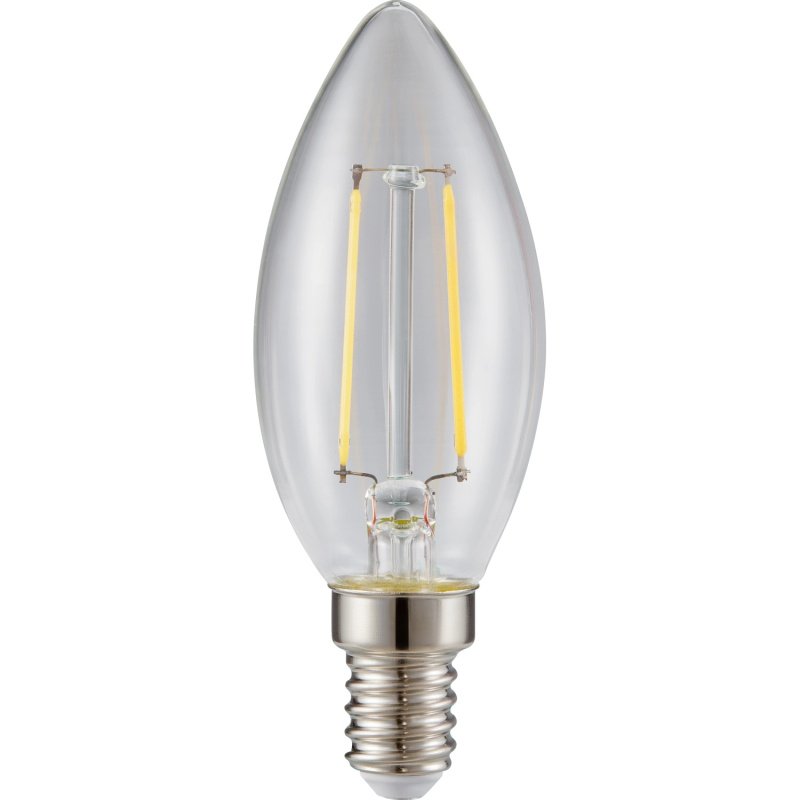 LED žárovka filament E14 C35 2,5W 250lm 2700K, čirá
