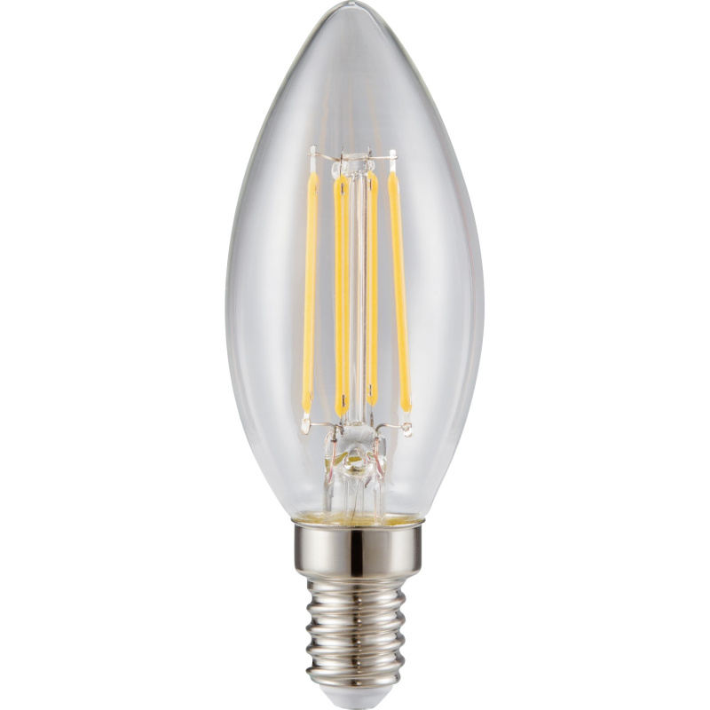 LED žárovka filament E14 C35 4,2W 470lm 2700K, čirá, 2 ks