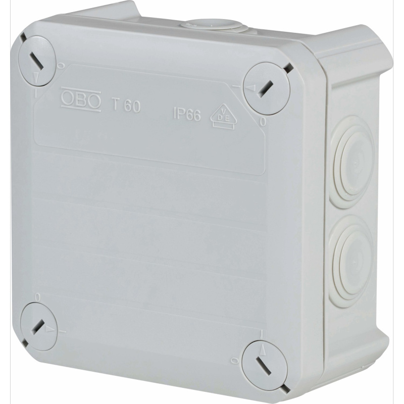 OBO Rozbočovací krabice na omítku 114 x 114 mm IP66 šedá