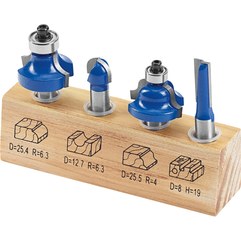 LUX Sada z tvrdokovu pro horní frézku, 4dílná