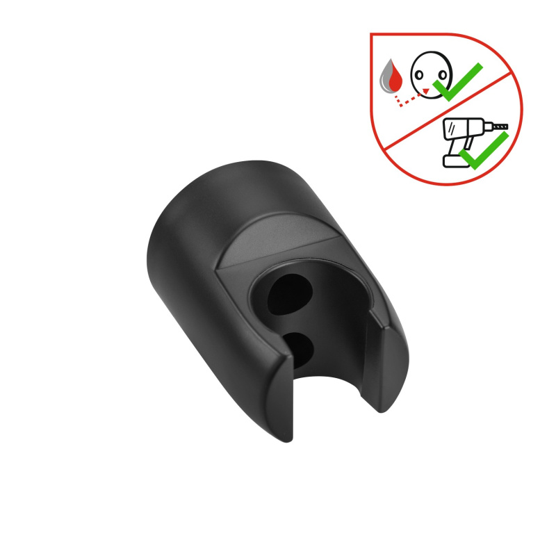 baliv Nástěnný sprchový držák, černý, 40 mm