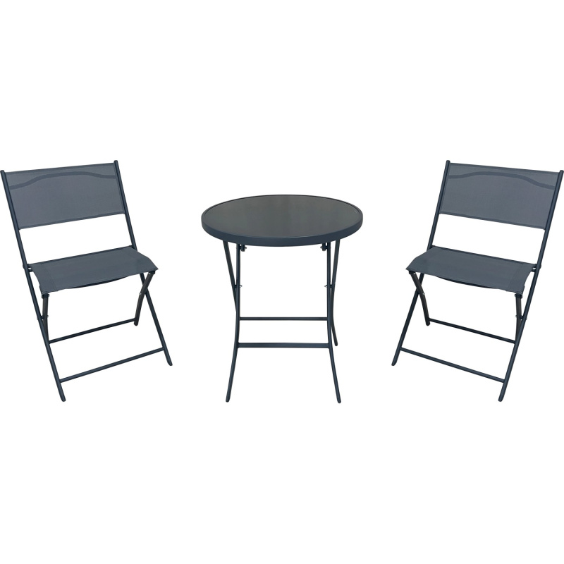 Sestava balkonového nábytku Rivadavia, ocel, antracitová, 3dílná