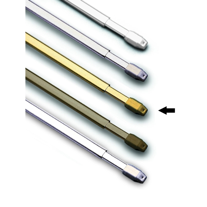 Gardinia Vitrážní tyčka plochá, zlatá, pr. 11 mm, 40 - 70 cm