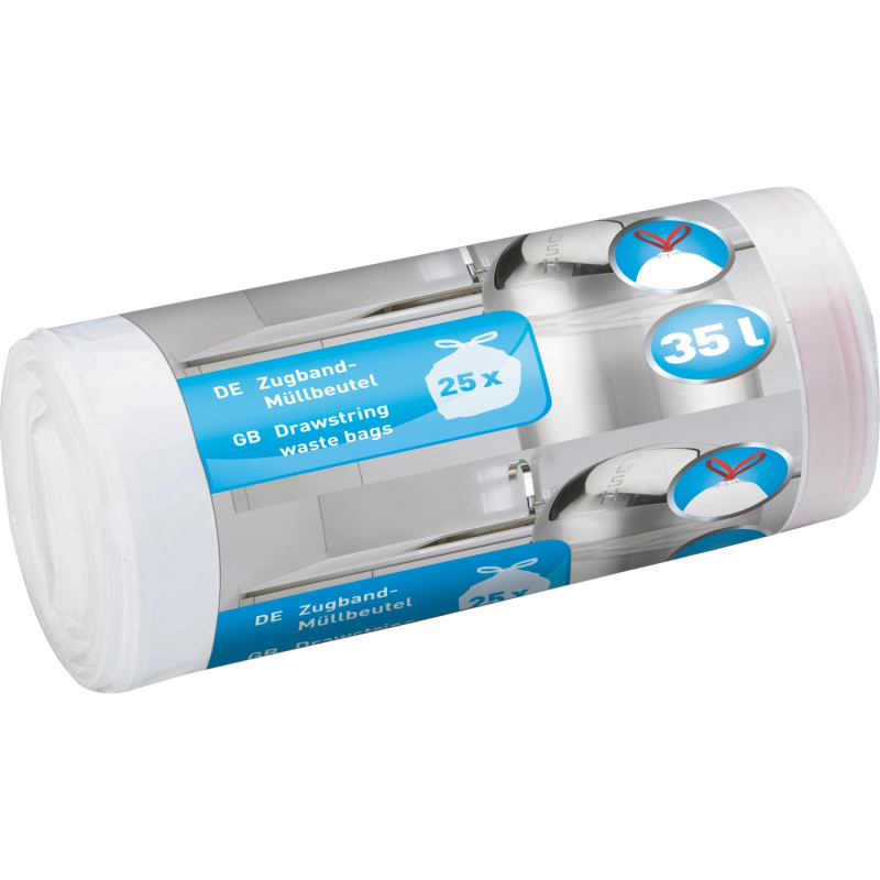 Pytel na odpadky 35 l se zatahovací páskou, 25 ks