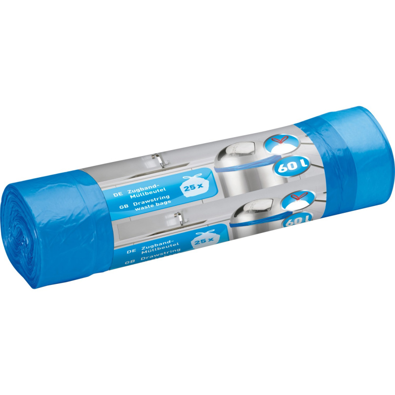 Pytel na odpadky 60 l se zatahovací páskou, 25 ks