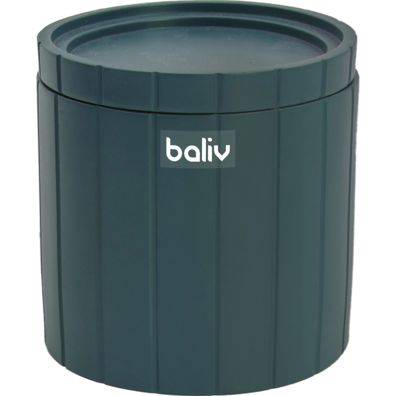 baliv Kosmetická dóza, petrolejová barva, polyresin, 10,5 x 10,3 x 9,2 cm