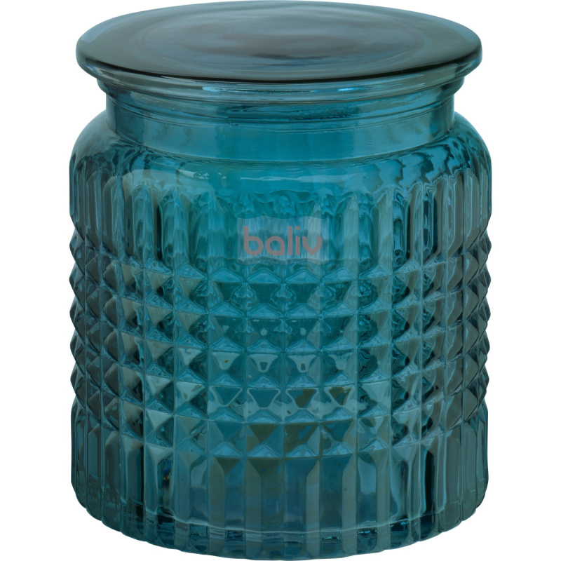 baliv Kosmetická dóza, zelená, skleněná, 12,1 x 10,8 cm