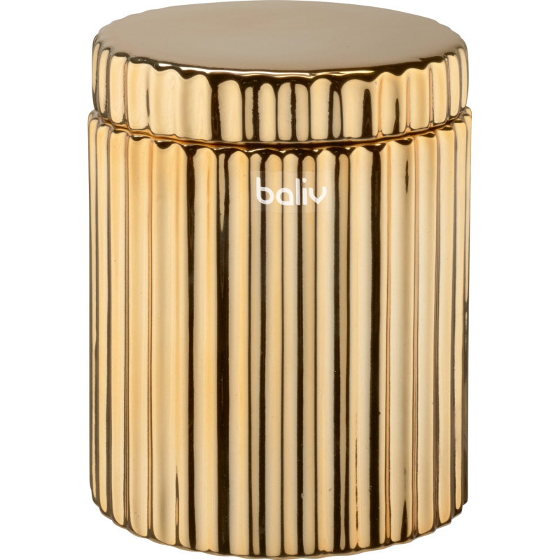 baliv Kosmetická dóza, zlatá barva, keramická, 11 x 8,5 cm