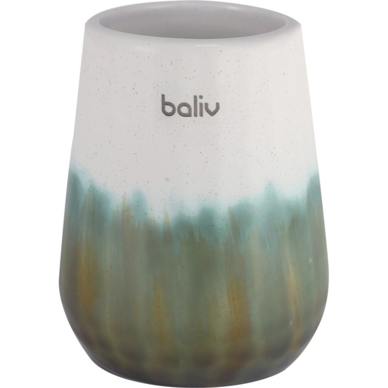 baliv Moss Green trend Kelímek na zubní kartáčky, zelený keramický, 107 x 83 mm