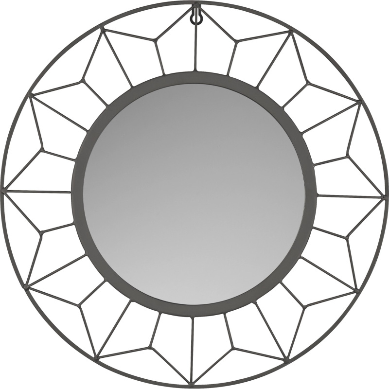 baliv Nástěnné zrcadlo Industrial průměr 40 cm černé