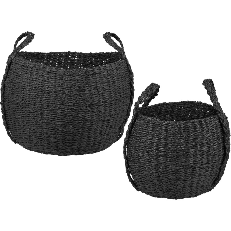 baliv Sada úložných košíků Industrial černá mořská tráva 2dílná