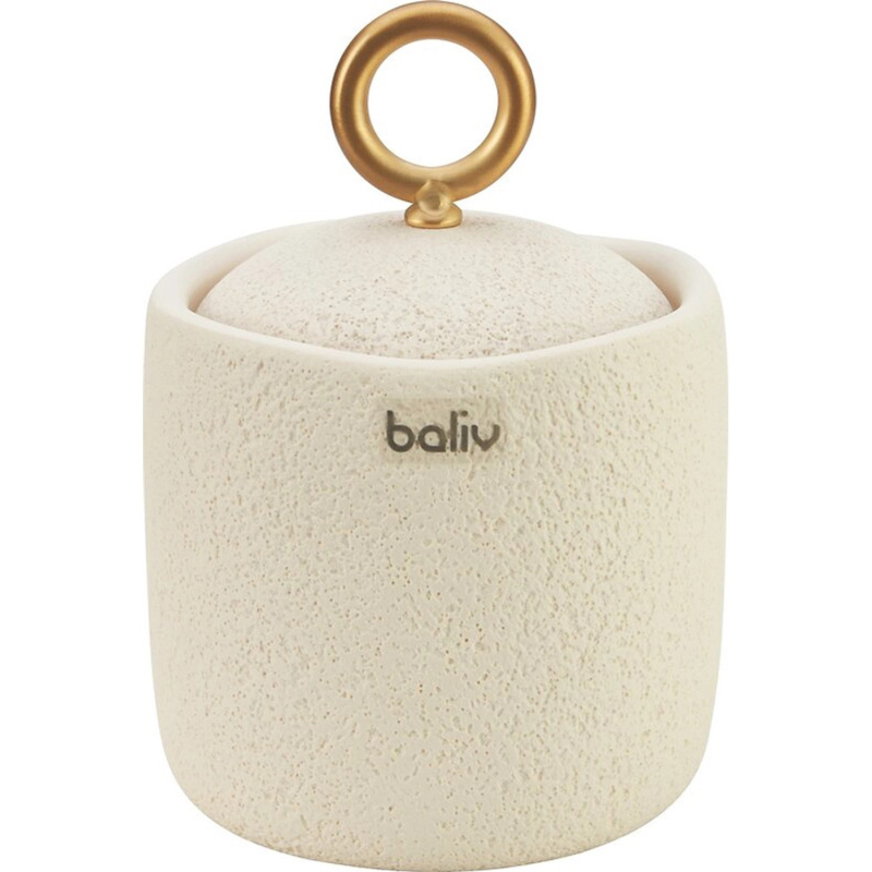 baliv Kosmetická dóza s víkem Cosy Wave, krémová zlatá, polyresin, pr. 9 x 13 cm