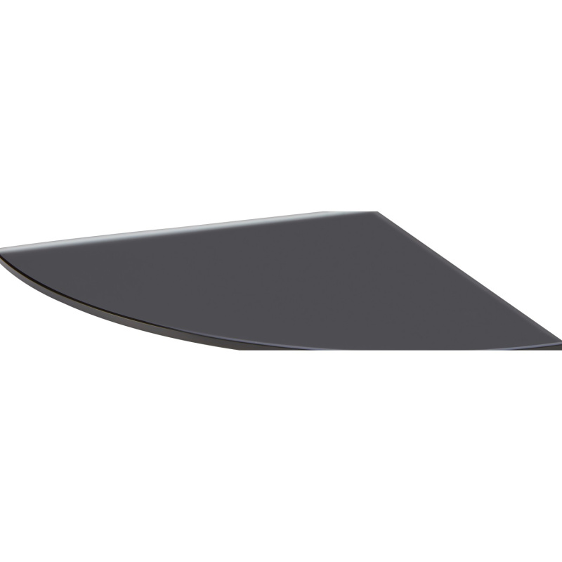 Nástěnná skleněná police Bransley rohový, černá, 25 x 25 x 0,6 cm