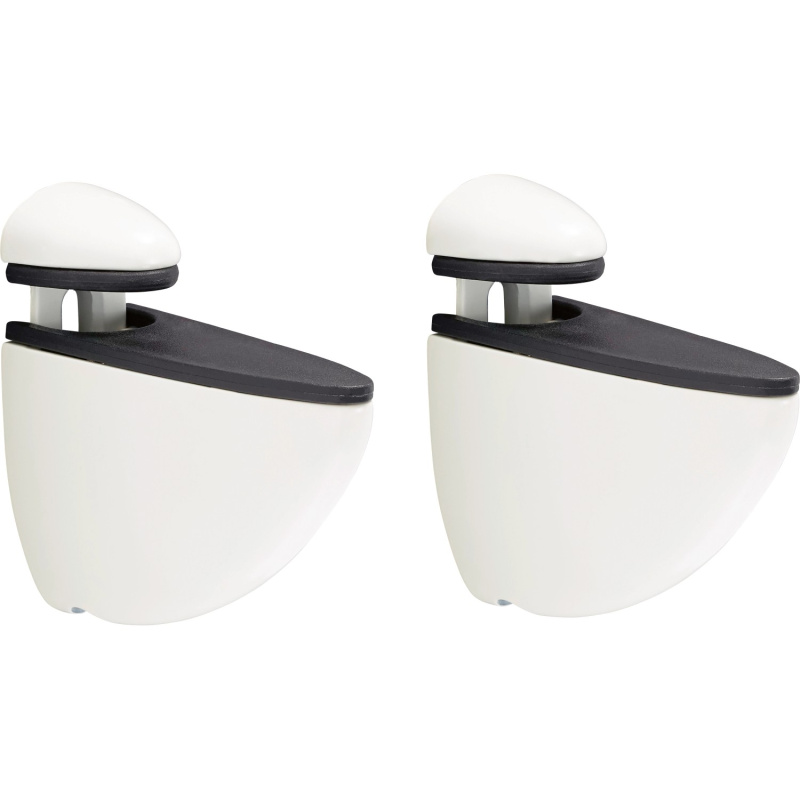 Sada nástěnných držáků polic Select, 4-20 mm, 20 kg, matná bílá, 2 ks