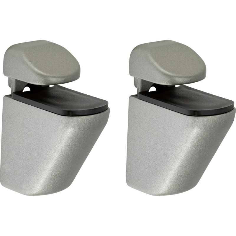 Sada nástěnných držáků polic Mini, 4-18 mm, 10 kg, matná stříbrná, 2 ks