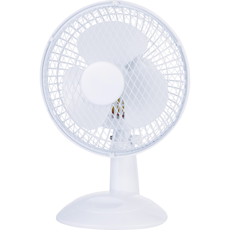 Stolní ventilátor, 15 W, 2 stupně rychlosti, bílá, 20 x 27,5 x 18 cm