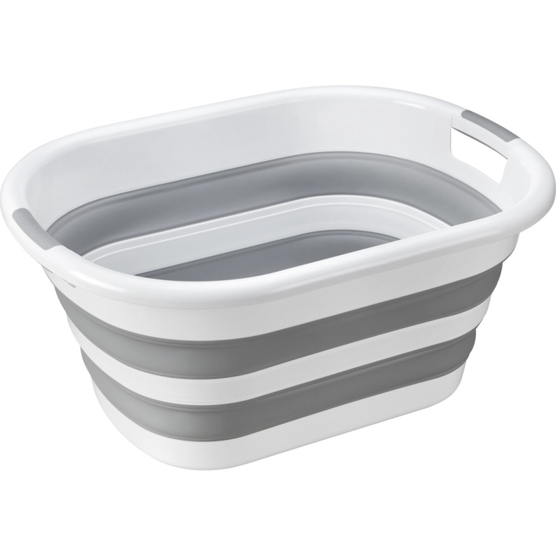 Skládací koš na prádlo, šedý, 40 l