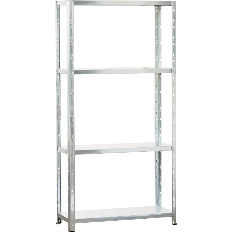 Kovový policový regál MEDIUM, pozinkováno, 75 x 150 x 30 cm