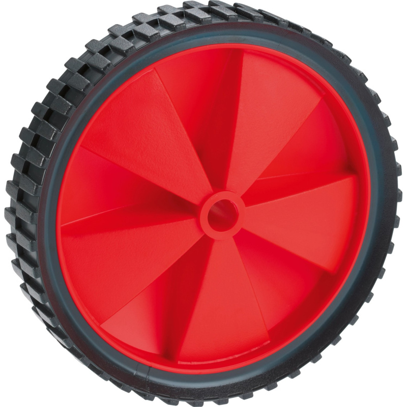 Kolo s plastovým ráfkem a profilem s hroty červený, pr. 150 mm, 25 kg