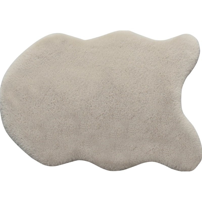 Koberec z umělé kožešiny, šedohnědá, 60 x 90 cm