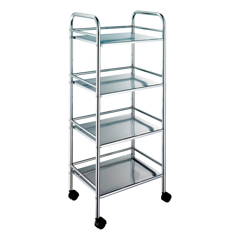 CMI Koupelnový vozík Culebra se 4 odkládacími plochami chromovaný