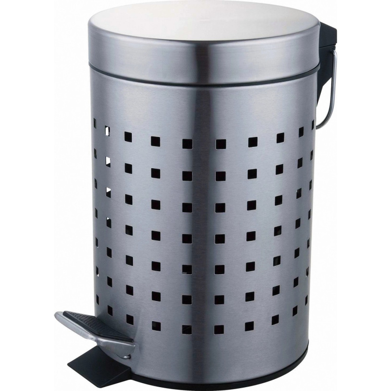 CMI Nášlapný koupelnový koš, ušlechtilá ocel, matný, perforovaný design