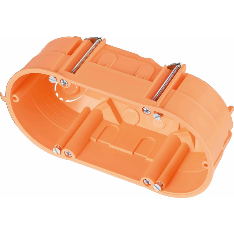 Elektroinstalační krabice do dutých stěn dvojitá 135 mm x 65 mm IP30 oranžová