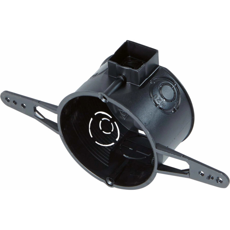 ISO krabice pro vypínače s hřebíkovou lištou průměr 60 mm černá