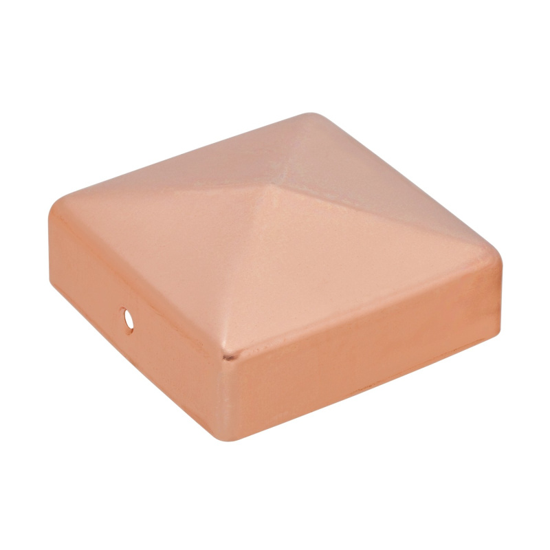 Krytka sloupku čtvercová z mědi natřená zaponovým lakem 71 x 71 mm