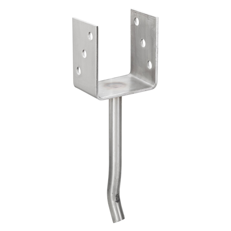 LUX Nosník sloupku tvaru U s trnem, nerez. ocel, 200 x 91 x 60 mm