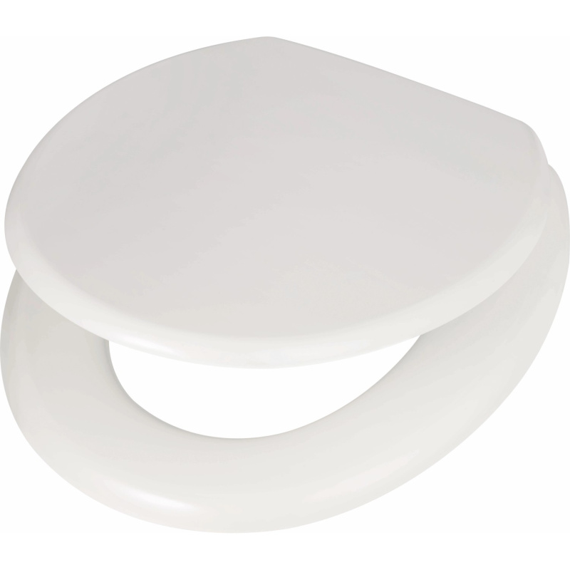 CMI WC sedátko s dřevěným jádrem plastové závěsy bílé