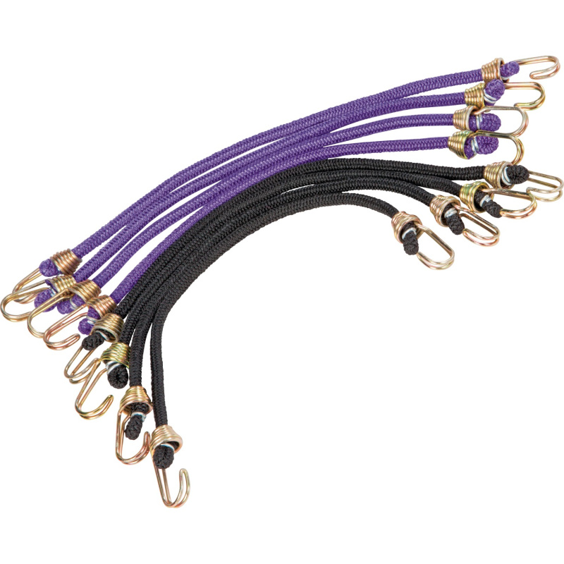 LUX-TOOLS Gumový popruh s kovovými háky 25 cm, sada 8 ks