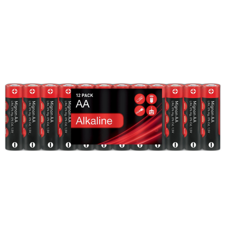 VLC Alkalické baterie Mignon AA LR06 1,5 V, 12 ks