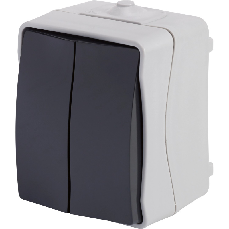 Sériový spínač do vlhkého prostředí IP54, šedý