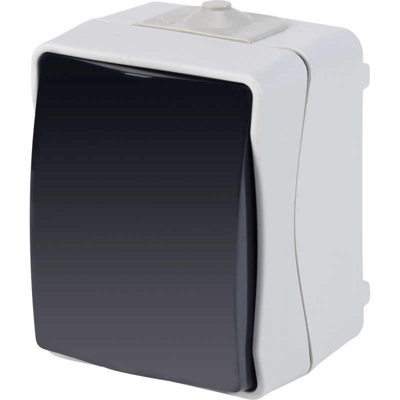 Vypínač/přepínač do vlhkého prostředí IP54, šedý