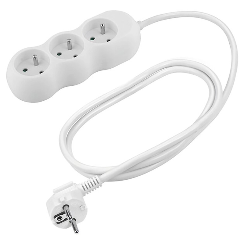 Prodlužovací kabel 3 zásuvky, bílý, 1,4 m