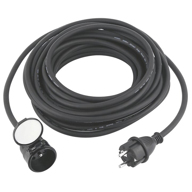 Prodlužovací kabel venkovní gumový, černý, 10 m