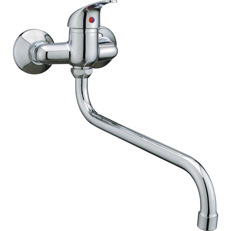 Nástěnná páková kuchyňská baterie s S-výtokem Secchia chromovaná  rozteč 100 mm