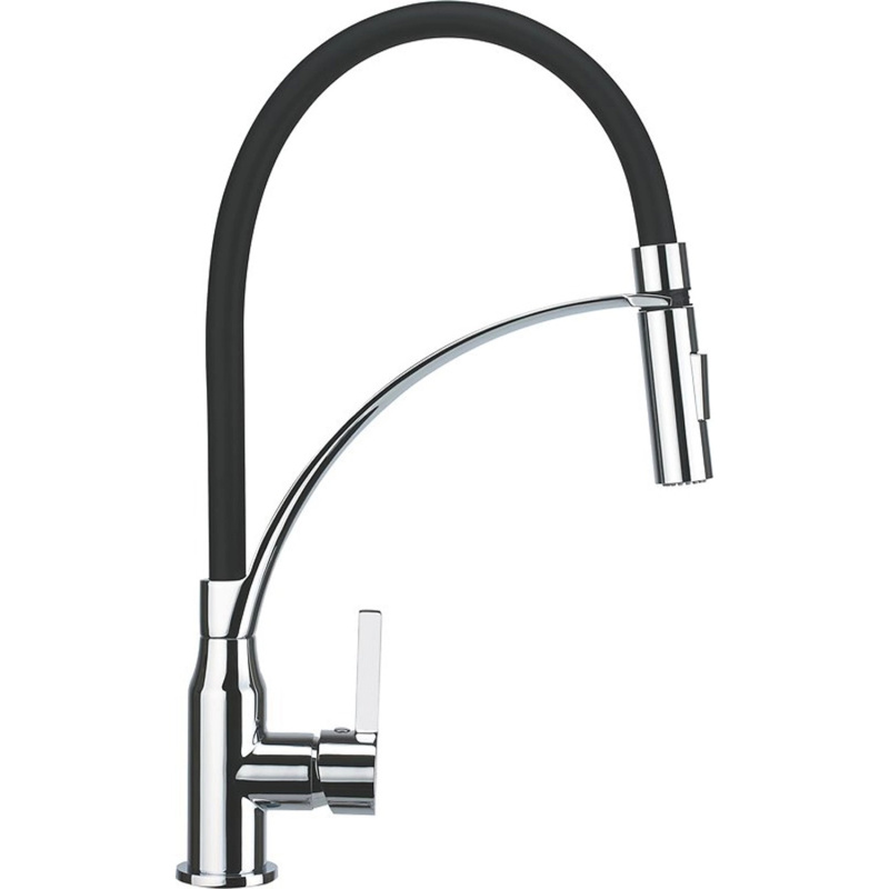 baliv Kuchyňská vodovodní baterie páková KI-1861 se sprchou černá chrom