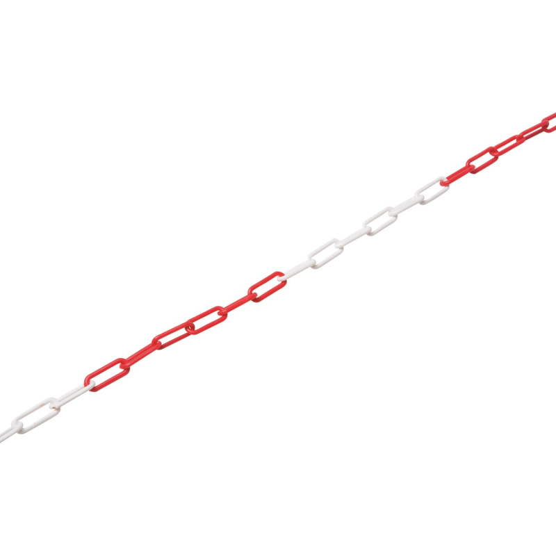 LUX Plastový řetěz dlouhočlánkový kulatý, červeno-bílý pr. 6 mm - metráž