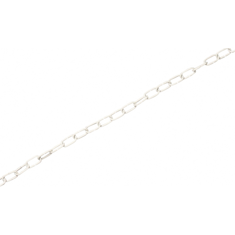 LUX Řetěz dlouhočlánkový kulatý pozinkovaná ocel, bílý, pr. 2 mm - metráž