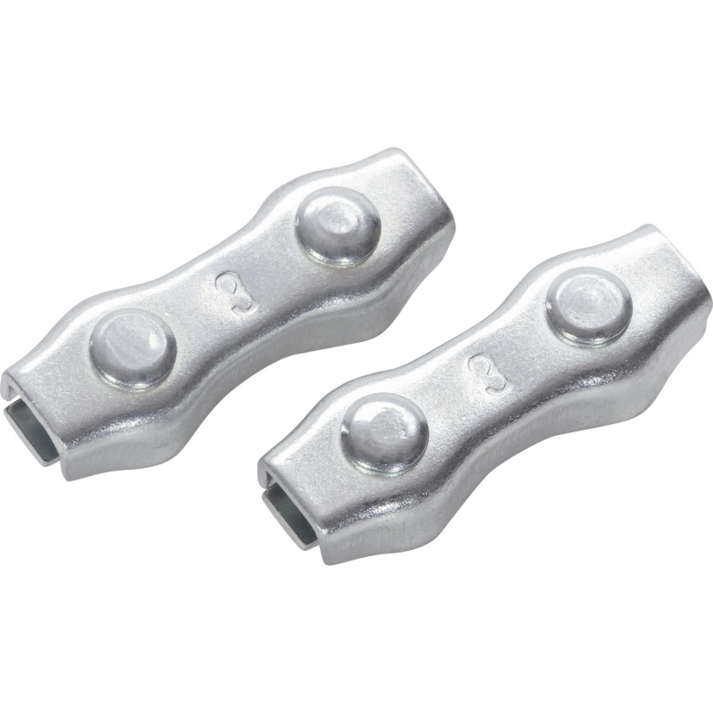 LUX Lanová svorka Duplex pozinkovaná ocel, 2 ks, pro lana o pr. 1,5-3 mm