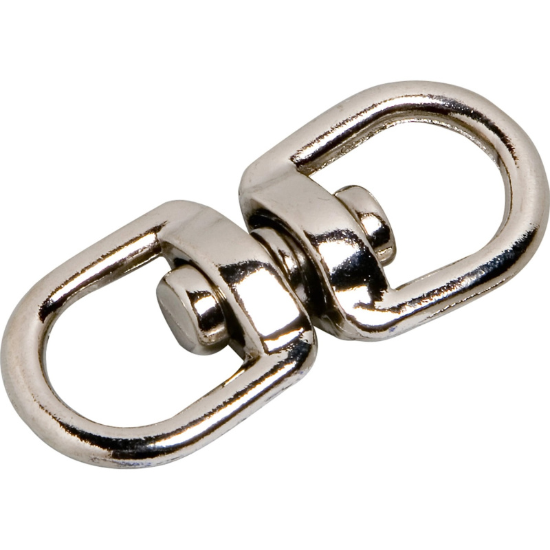 LUX Lanový obrtlík poniklovaná nerezová ocel s okem pr. 10 mm, 52 x 23 cm